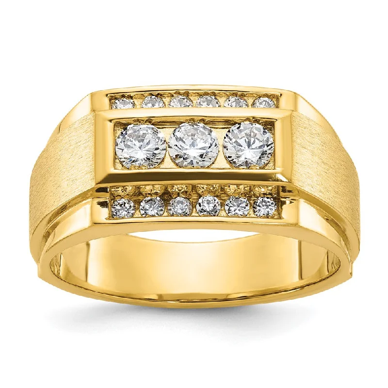 Jewelry Clearance Event – Stock Up Before It's Over Men's 10mm 14K Yellow Gold 3-Row 3/4 Ctw Diamond Tapered Band Jewelry Clearance Event – Stock Up Before It's Over Men's 10mm 14K Yellow Gold 3-Row 3/4 Ctw Diamond Tapered Band