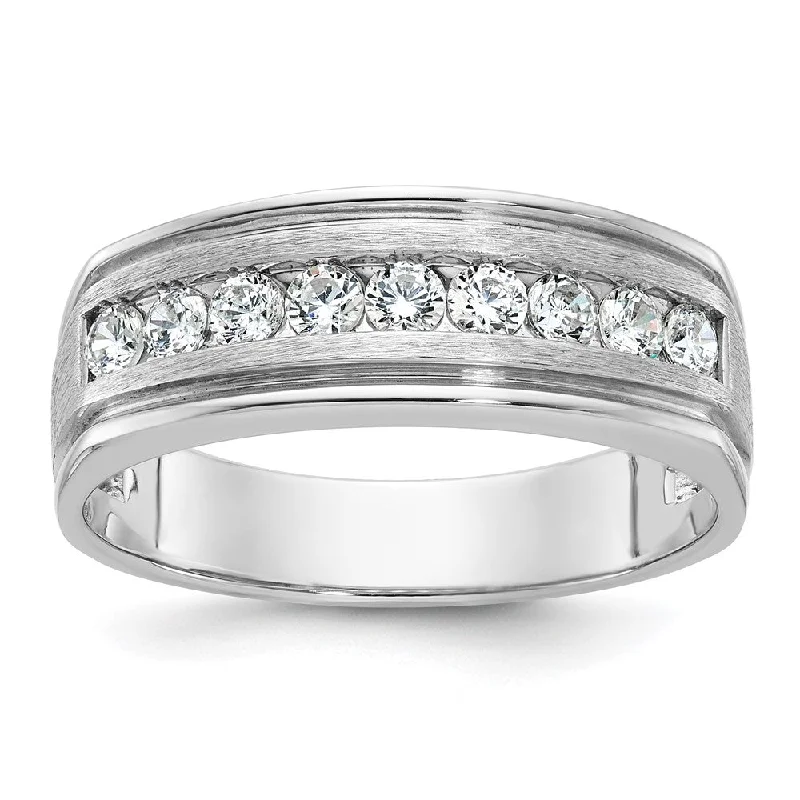 Luxury Jewelry At Unbeatable Discounts Men's 7.3mm 14K White Gold 1/2 Ctw Lab-Created Diamond Tapered Band Luxury Jewelry At Unbeatable Discounts Men's 7.3mm 14K White Gold 1/2 Ctw Lab-Created Diamond Tapered Band