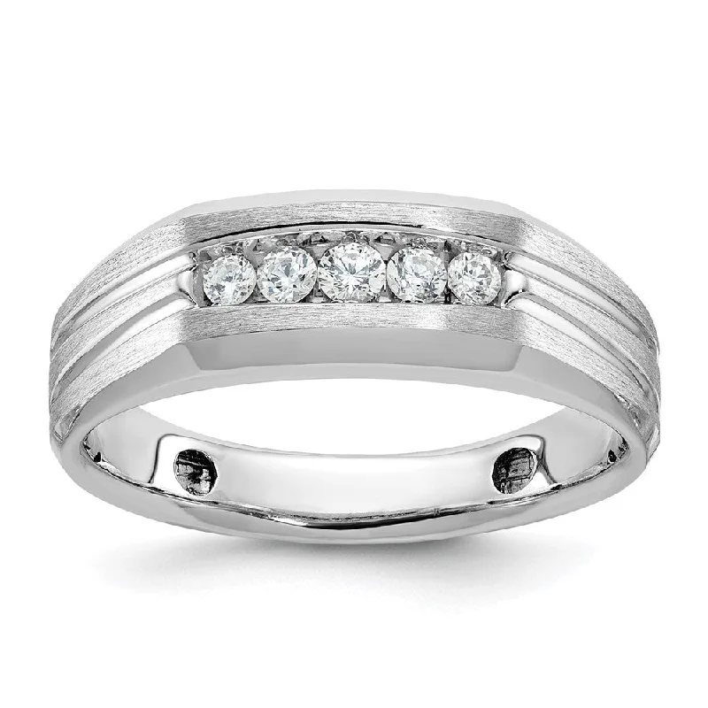 Exclusive Jewelry Offers – Sparkle For Less Men's 7.3mm 14K White Gold 1/4 Ctw Lab-Created Diamond Tapered Band Exclusive Jewelry Offers – Sparkle For Less Men's 7.3mm 14K White Gold 1/4 Ctw Lab-Created Diamond Tapered Band