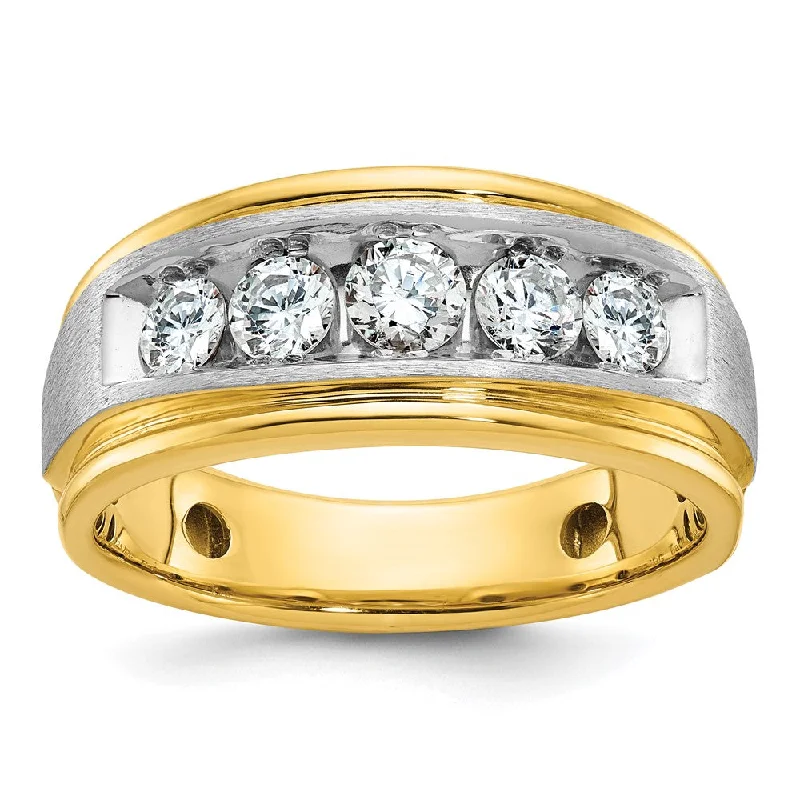 Unmissable Jewelry Discounts – Elevate Your Look For Less Mens 9.75mm 14K Two Tone Gold 1.0 Ctw Lab Created Diamond Tapered Band Unmissable Jewelry Discounts – Elevate Your Look For Less Mens 9.75mm 14K Two Tone Gold 1.0 Ctw Lab Created Diamond Tapered Band