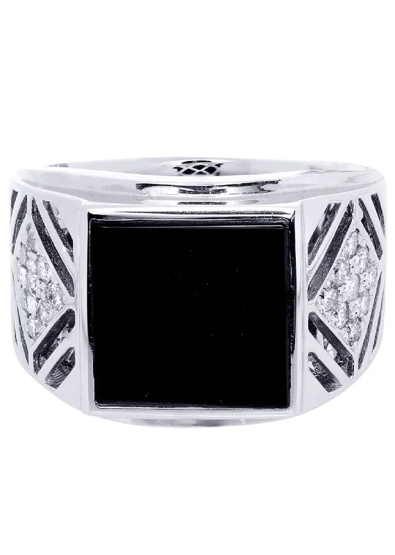 Timeless Elegance, Temporary Discounts – Act Fast White Gold Mens Diamond Ring| 0.47 Carats| 12.25 Grams Timeless Elegance, Temporary Discounts – Act Fast White Gold Mens Diamond Ring| 0.47 Carats| 12.25 Grams