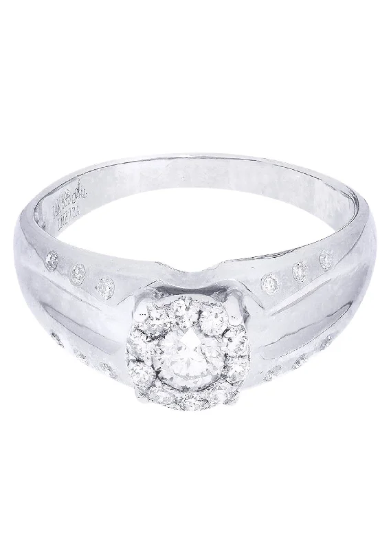 Elegant Rose Gold Jewelry For A Stylish Touch White Gold Mens Diamond Ring| 0.65 Carats| 6.53 Grams Elegant Rose Gold Jewelry For A Stylish Touch White Gold Mens Diamond Ring| 0.65 Carats| 6.53 Grams