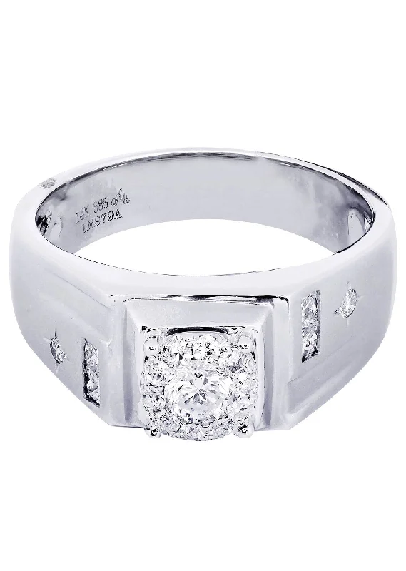 Jewelry Clearance Event – Last Chance For Stunning Deals White Gold Mens Diamond Ring| 0.72 Carats| 9.45 Grams Jewelry Clearance Event – Last Chance For Stunning Deals White Gold Mens Diamond Ring| 0.72 Carats| 9.45 Grams