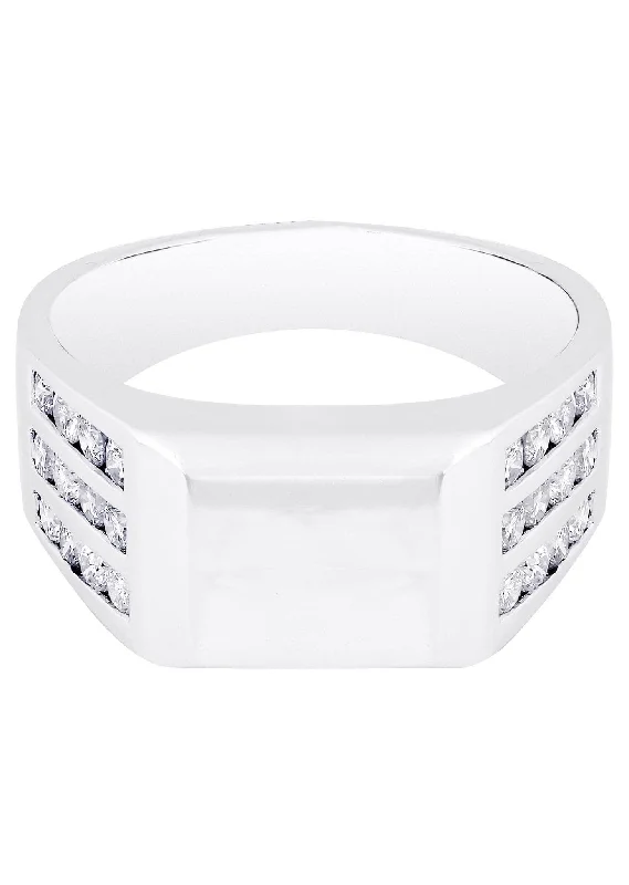 Premium Diamond Jewelry For Unforgettable Moments White Gold Mens Diamond Ring| 0.94 Carats| 9.91 Grams Premium Diamond Jewelry For Unforgettable Moments White Gold Mens Diamond Ring| 0.94 Carats| 9.91 Grams