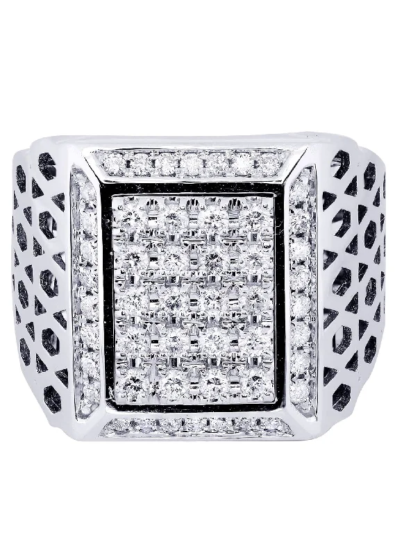 Premium Diamond Jewelry At Once-In-A-Lifetime Discounts White Gold Mens Diamond Ring| 1.1 Carats| 17.97 Grams Premium Diamond Jewelry At Once-In-A-Lifetime Discounts White Gold Mens Diamond Ring| 1.1 Carats| 17.97 Grams