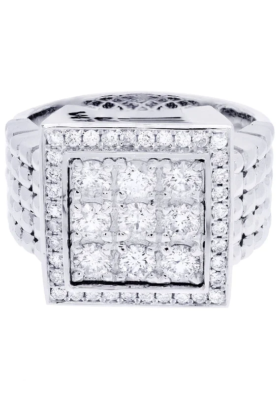 Personalized Jewelry Sale – Unique Gifts At Low Prices White Gold Mens Diamond Ring| 1.64 Carats| 15.17 Grams Personalized Jewelry Sale – Unique Gifts At Low Prices White Gold Mens Diamond Ring| 1.64 Carats| 15.17 Grams