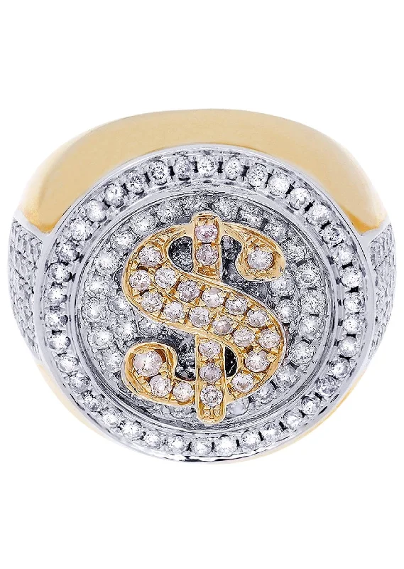 Luxury Jewelry At Unbeatable Discounts Money Sign Mens Diamond Ring / Pinky Diamond Ring| 1.78 Carats Luxury Jewelry At Unbeatable Discounts Money Sign Mens Diamond Ring / Pinky Diamond Ring| 1.78 Carats