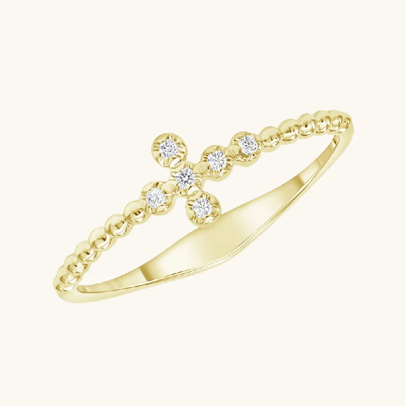Limited-Stock Jewelry Sale – Once It's Gone, It's Gone Mini Diamond Bubble Cross Ring Limited-Stock Jewelry Sale – Once It's Gone, It's Gone Mini Diamond Bubble Cross Ring