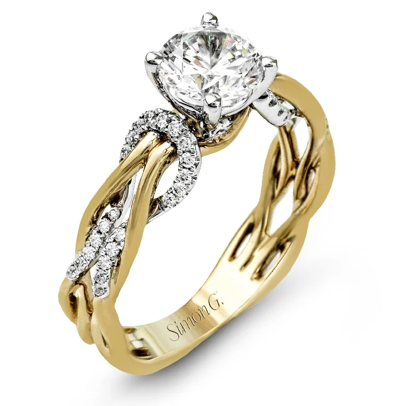 Big Savings On Your Favorite Jewelry Pieces Round-Cut Criss-Cross Engagement Ring In 18k Gold With Diamonds Big Savings On Your Favorite Jewelry Pieces Round-Cut Criss-Cross Engagement Ring In 18k Gold With Diamonds