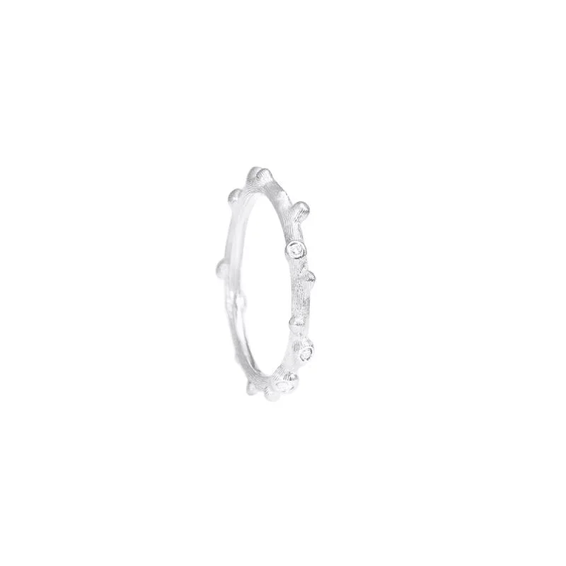 Grab Your Dream Jewelry At The Lowest Prices Nature 18K Whitegold Ring w. Diamonds