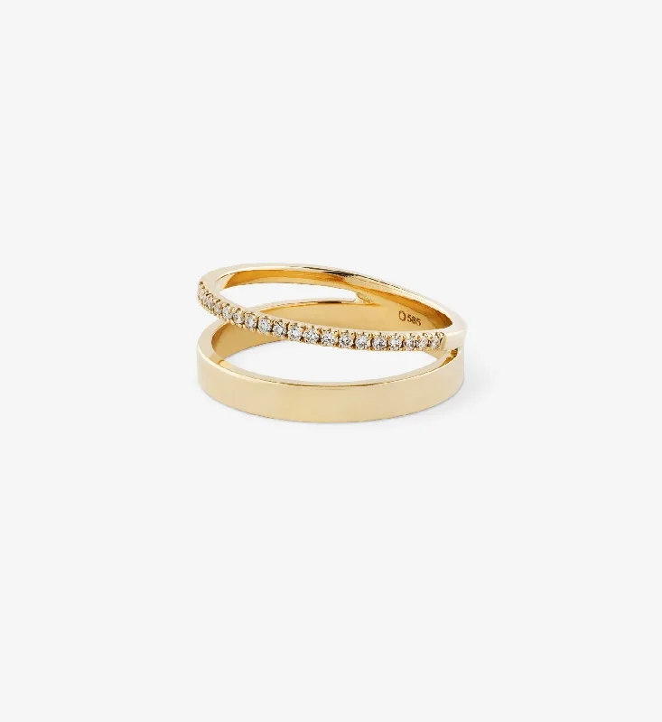 Beautiful Jewelry, Breathtaking Discounts – Hurry In Diamond Line Double Ring 0.12