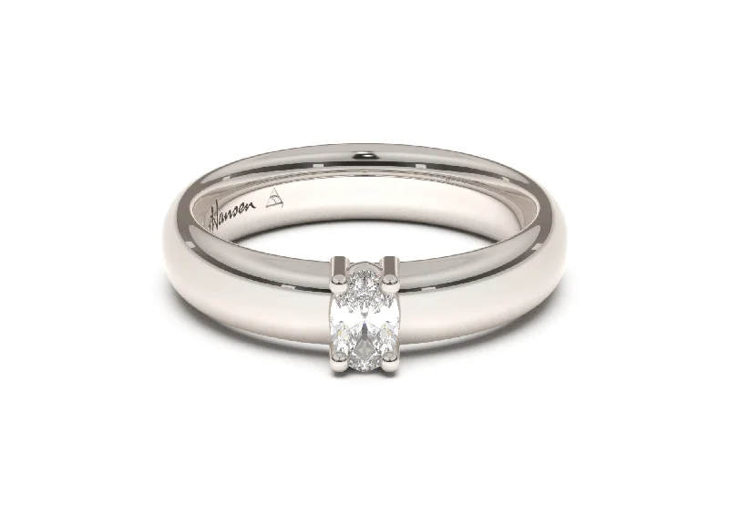 Romantic Heart-Shaped Jewelry For Special Gifts Oval Contemporary Engagement Ring, White Gold & Platinum Romantic Heart-Shaped Jewelry For Special Gifts Oval Contemporary Engagement Ring, White Gold & Platinum