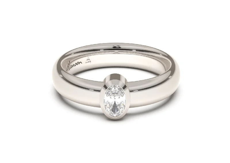 Timeless Jewelry, Timeless Savings – Don't Wait Oval Modern Engagement Ring, White Gold & Platinum Timeless Jewelry, Timeless Savings – Don't Wait Oval Modern Engagement Ring, White Gold & Platinum