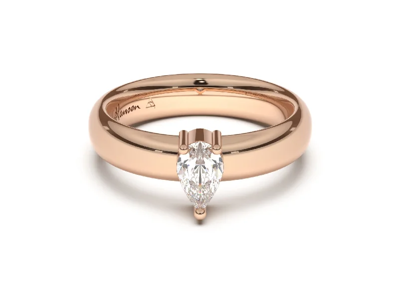 Stunning Statement Jewelry, Unbeatable Discounts Pear Classic Engagement Ring, Red Gold Stunning Statement Jewelry, Unbeatable Discounts Pear Classic Engagement Ring, Red Gold