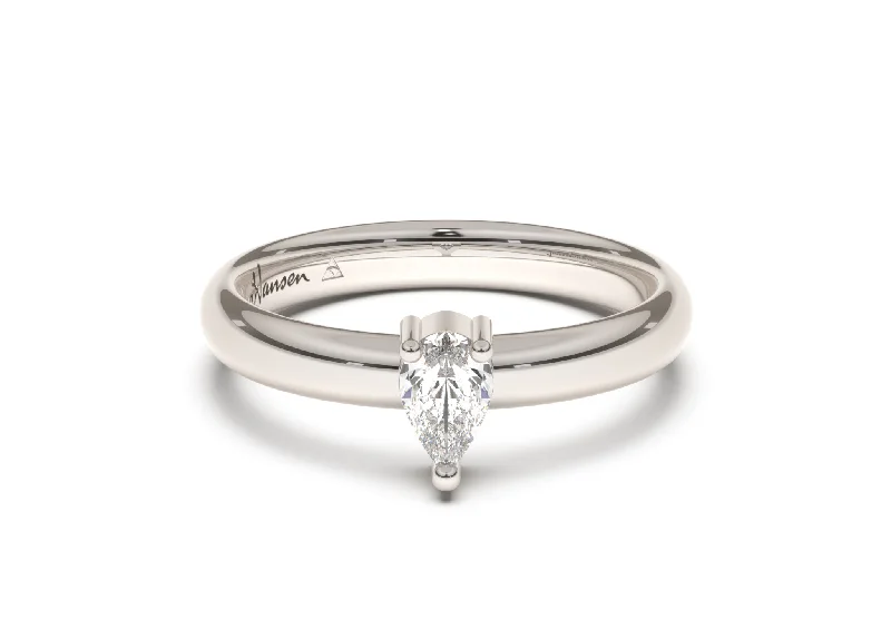 Dainty And Elegant Jewelry Now At Reduced Prices Pear Classic Slim Engagement Ring, White Gold & Platinum
