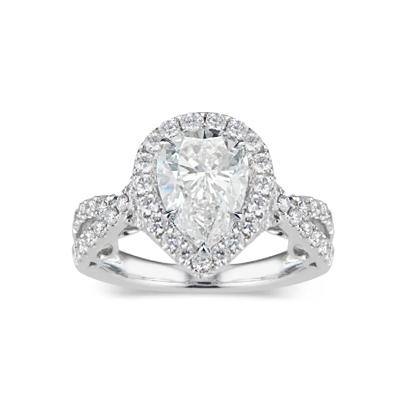 Fashion-Forward Jewelry At Incredible Prices Pear Halo Diamond Engagement Ring with Twisted Shank Fashion-Forward Jewelry At Incredible Prices Pear Halo Diamond Engagement Ring with Twisted Shank