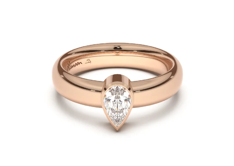 Elegant Jewelry, Exclusive Prices – Shop Now Pear Modern Engagement Ring, Red Gold