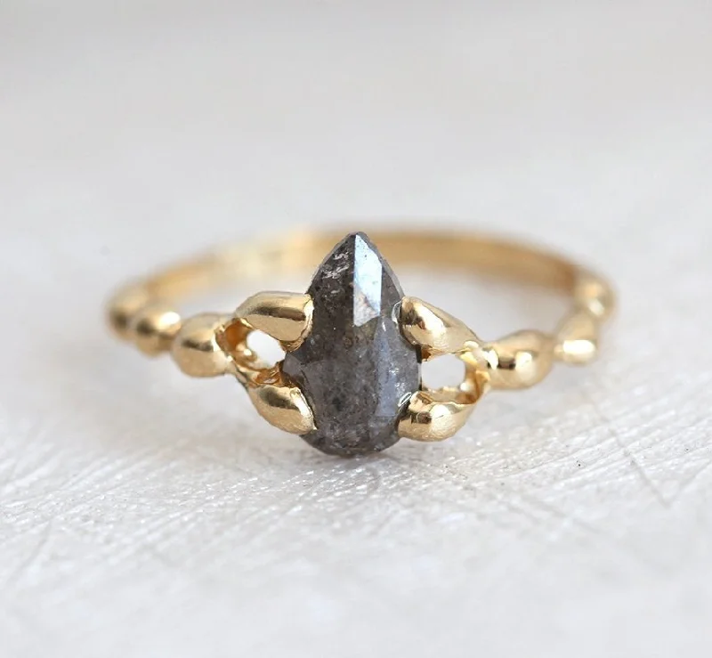Final Call For Exquisite Jewelry At Reduced Rates Julie Pear Salt & Pepper Diamond Ring Final Call For Exquisite Jewelry At Reduced Rates Julie Pear Salt & Pepper Diamond Ring