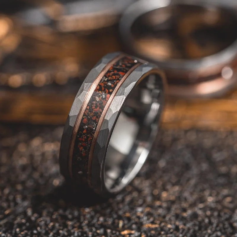 Best Jewelry Deals – Shop Premium Pieces At Great Prices "Perseus" Grey/Rose Hammered Tungsten Carbide Ring- Dinosaur Bones and Meteorite- Grey/Rose- 6mm/8mm Best Jewelry Deals – Shop Premium Pieces At Great Prices "Perseus" Grey/Rose Hammered Tungsten Carbide Ring- Dinosaur Bones and Meteorite- Grey/Rose- 6mm/8mm