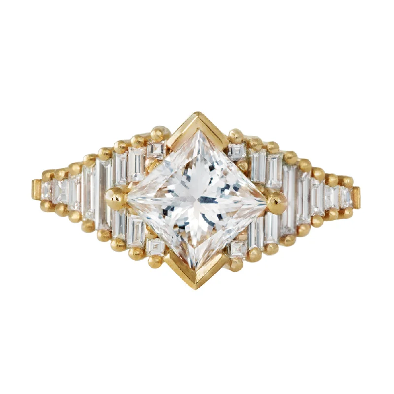 Get Your Favorite Jewelry At The Best Price Princess Diamond Ring with Baguette Lineup Get Your Favorite Jewelry At The Best Price Princess Diamond Ring with Baguette Lineup