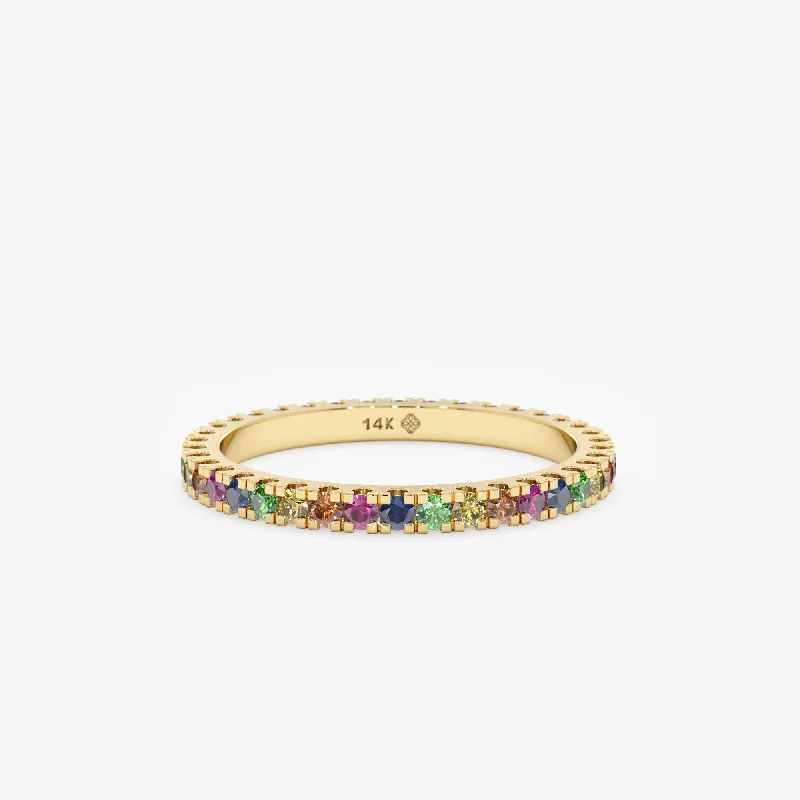 Luxury Meets Affordability – Jewelry Sale Live Now Prong Rainbow Sapphire Eternity Ring, Saoirse Luxury Meets Affordability – Jewelry Sale Live Now Prong Rainbow Sapphire Eternity Ring, Saoirse