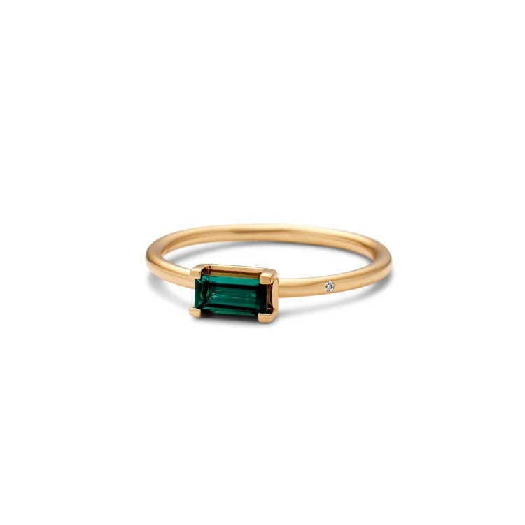 Waterproof Stainless Steel Jewelry For Lasting Beauty Nord Green S 18K Gold Ring w. Tourmaline & Diamond Waterproof Stainless Steel Jewelry For Lasting Beauty Nord Green S 18K Gold Ring w. Tourmaline & Diamond