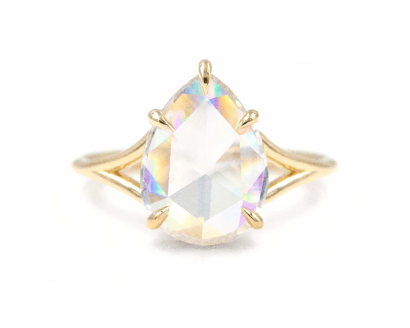 Exclusive Gemstone Jewelry At Special Prices Rose Cut Pear Moissanite Gemma Ring