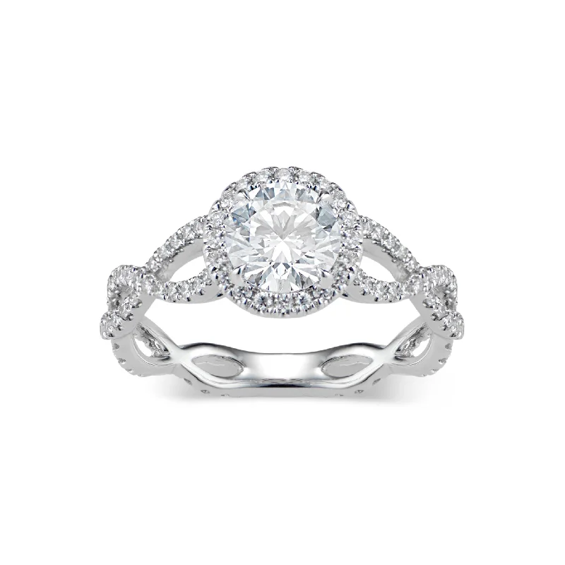 Dazzle In Elegance With Our Biggest Jewelry Sale Round Diamond Halo Engagement Ring with Twisted Shank Dazzle In Elegance With Our Biggest Jewelry Sale Round Diamond Halo Engagement Ring with Twisted Shank