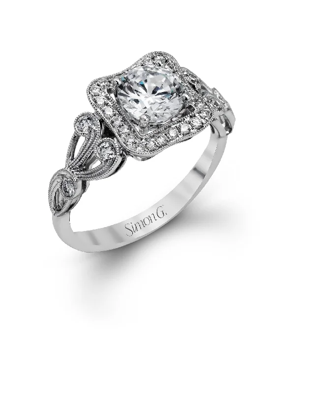 Personalized Engraved Jewelry For Meaningful Gifts Simon G Antique Halo Engagement Ring