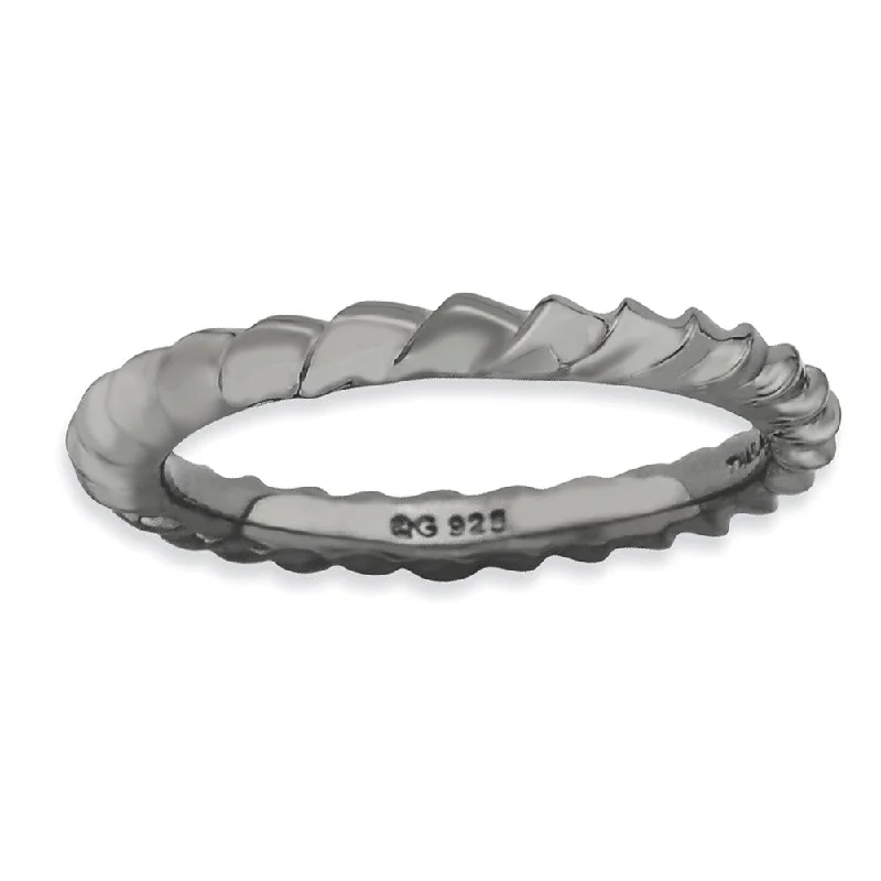 Stunning Jewelry At A Fraction Of The Price Stackable Black Ruthenium Plated Silver Domed Band Stunning Jewelry At A Fraction Of The Price Stackable Black Ruthenium Plated Silver Domed Band