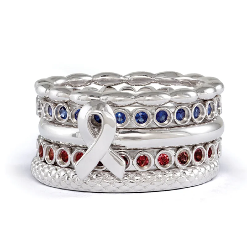 Personalized Jewelry Sale – Meaningful Gifts At Great Prices Stackable Sterling Silver Awareness Ribbon & Gemstone Ring Set Personalized Jewelry Sale – Meaningful Gifts At Great Prices Stackable Sterling Silver Awareness Ribbon & Gemstone Ring Set