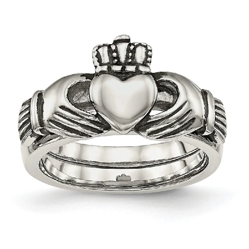 Elegant Jewelry Pieces At Unbelievable Prices Stainless Steel Love, Loyalty, Friendship Claddagh Hinged Ring Elegant Jewelry Pieces At Unbelievable Prices Stainless Steel Love, Loyalty, Friendship Claddagh Hinged Ring