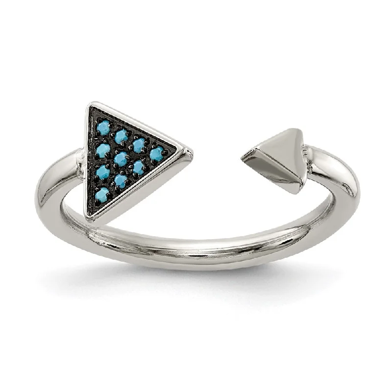 Personalized Jewelry Sale – Meaningful Gifts At Great Prices Stainless Steel Reconstructed Turquoise Triangle Open Ring Personalized Jewelry Sale – Meaningful Gifts At Great Prices Stainless Steel Reconstructed Turquoise Triangle Open Ring