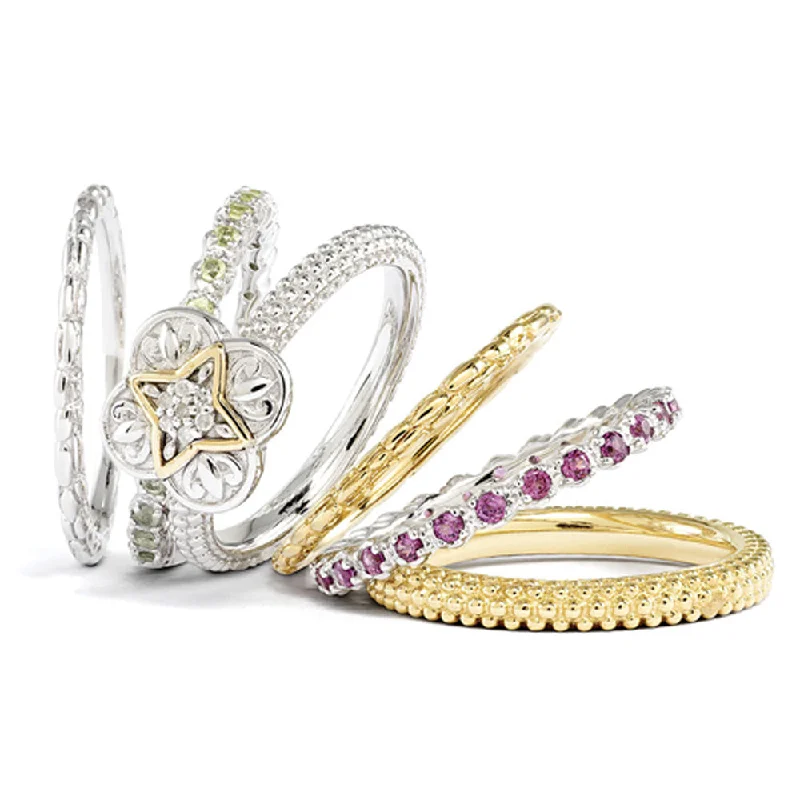 Exclusive Jewelry Sale – Sparkle For Less Sterling Silver & 14K Gold Plated Diamond Ornate Stackable Ring Set Exclusive Jewelry Sale – Sparkle For Less Sterling Silver & 14K Gold Plated Diamond Ornate Stackable Ring Set
