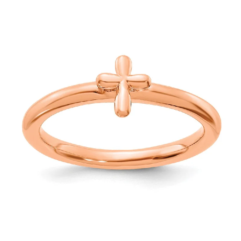 Beautiful Jewelry, Breathtaking Discounts – Hurry In Sterling Silver 14k Rose Gold Plated Stackable Cross Ring Beautiful Jewelry, Breathtaking Discounts – Hurry In Sterling Silver 14k Rose Gold Plated Stackable Cross Ring