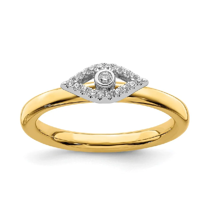 Flash Sale On Exquisite Jewelry – Don't Miss Out Sterling Silver 14k Yellow Gold Plated & Diamond Stack Evil Eye Ring Flash Sale On Exquisite Jewelry – Don't Miss Out Sterling Silver 14k Yellow Gold Plated & Diamond Stack Evil Eye Ring