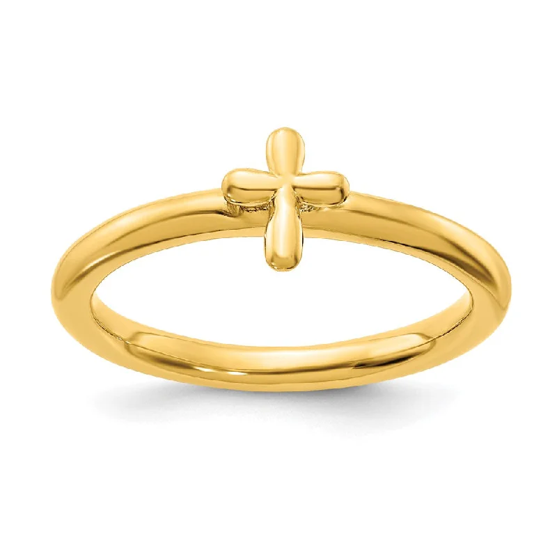 Upgrade Your Collection With Our Limited-Time Jewelry Sale Sterling Silver 14k Yellow Gold Plated Stackable Cross Ring Upgrade Your Collection With Our Limited-Time Jewelry Sale Sterling Silver 14k Yellow Gold Plated Stackable Cross Ring