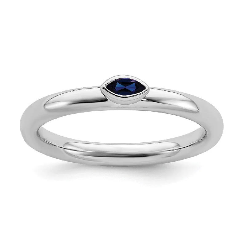 Exclusive Online Discounts On Stylish Jewelry Sterling Silver Marquise Lab Created Sapphire Solitaire Stackable Ring Exclusive Online Discounts On Stylish Jewelry Sterling Silver Marquise Lab Created Sapphire Solitaire Stackable Ring