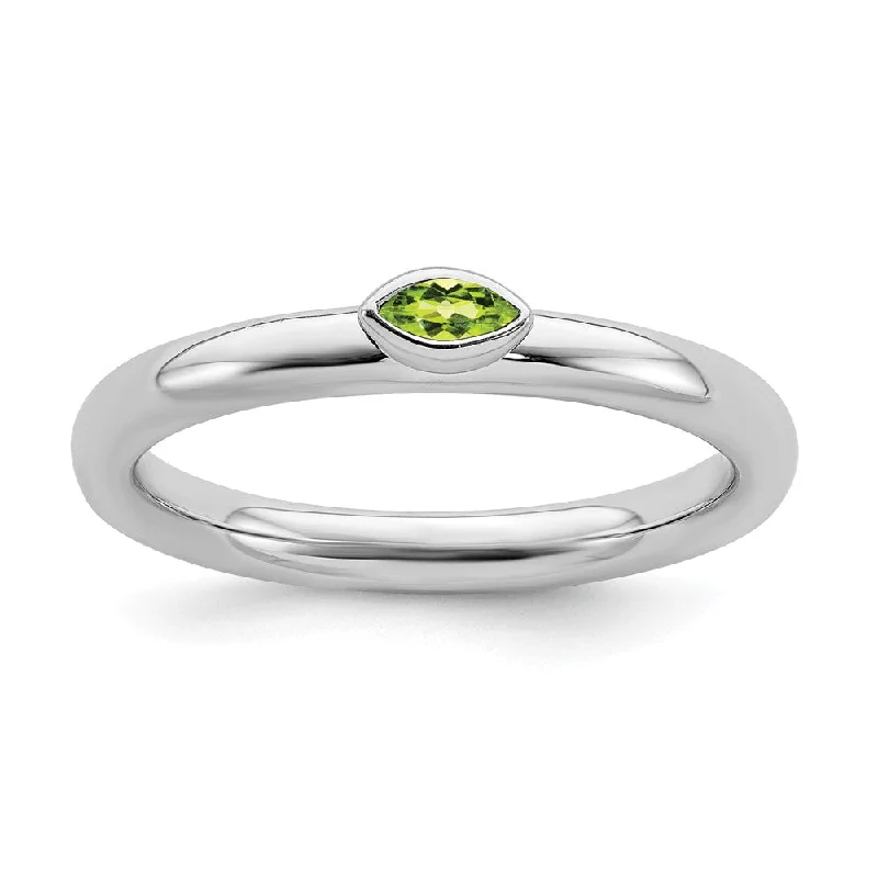 Limited Stock On Premium Jewelry At Low Prices Sterling Silver Marquise Peridot Solitaire Stackable Ring Limited Stock On Premium Jewelry At Low Prices Sterling Silver Marquise Peridot Solitaire Stackable Ring