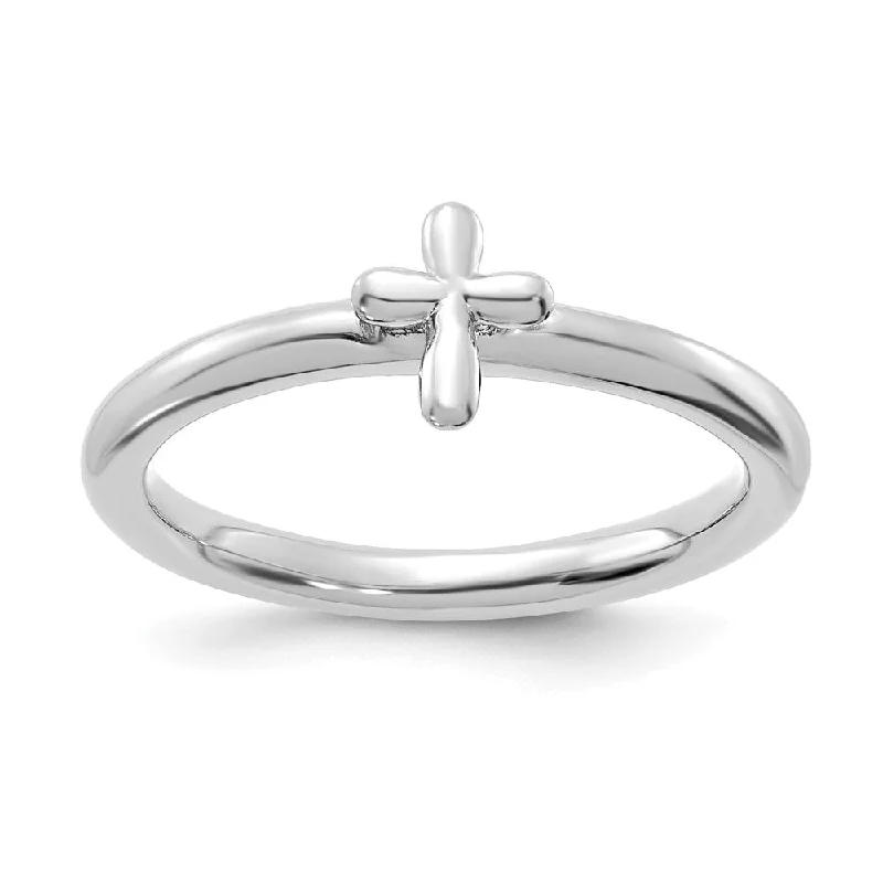 Premium Jewelry At Promotional Prices – Shine Today Sterling Silver Rhodium Plated Stackable Cross Ring Premium Jewelry At Promotional Prices – Shine Today Sterling Silver Rhodium Plated Stackable Cross Ring