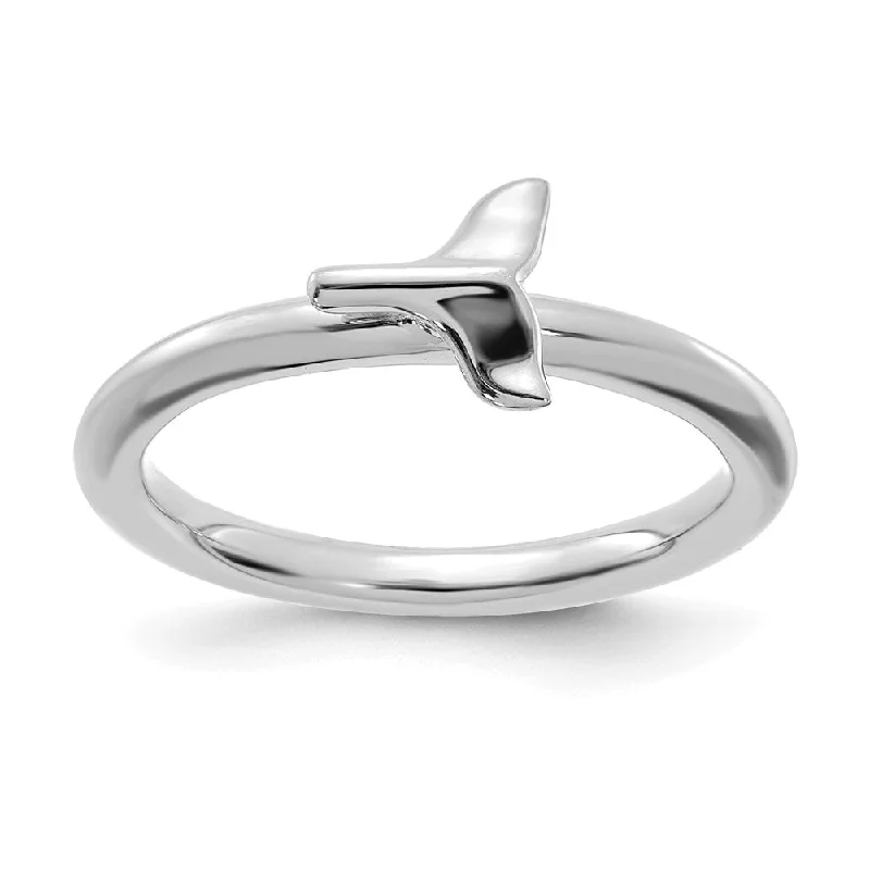Chic And Stylish Jewelry At Discounted Prices Sterling Silver Rhodium Plated Stackable Whale Tail Ring Chic And Stylish Jewelry At Discounted Prices Sterling Silver Rhodium Plated Stackable Whale Tail Ring