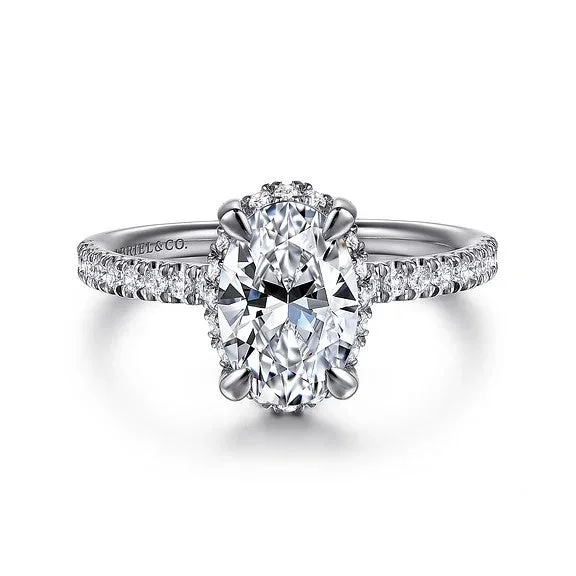 Elegant Designs, Unbeatable Discounts – Shop Jewelry Now Suede - 14K White Gold Oval Hidden Halo Diamond Engagement Ring (Setting Only) Elegant Designs, Unbeatable Discounts – Shop Jewelry Now Suede - 14K White Gold Oval Hidden Halo Diamond Engagement Ring (Setting Only)