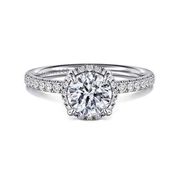 Special Jewelry Deals – Upgrade Your Collection Suede - 14K White Gold Round Hidden Halo Diamond Engagement Ring (Setting Only) Special Jewelry Deals – Upgrade Your Collection Suede - 14K White Gold Round Hidden Halo Diamond Engagement Ring (Setting Only)