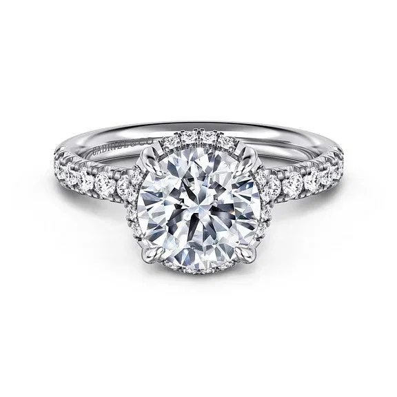 Shop Stylish Jewelry Now And Save Big Talisa - 14K White Gold Round Hidden Halo Diamond Engagement Ring (Setting Only) Shop Stylish Jewelry Now And Save Big Talisa - 14K White Gold Round Hidden Halo Diamond Engagement Ring (Setting Only)