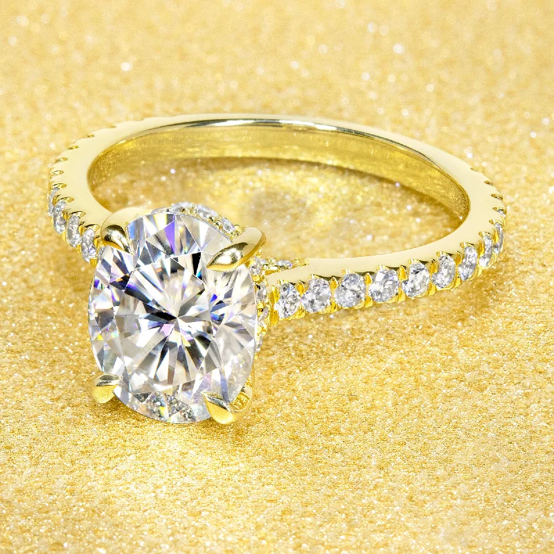Limited Stock On Premium Jewelry At Low Prices The Emilia, 2ct Oval-cut Cathedral Hidden Halo Ring Limited Stock On Premium Jewelry At Low Prices The Emilia, 2ct Oval-cut Cathedral Hidden Halo Ring