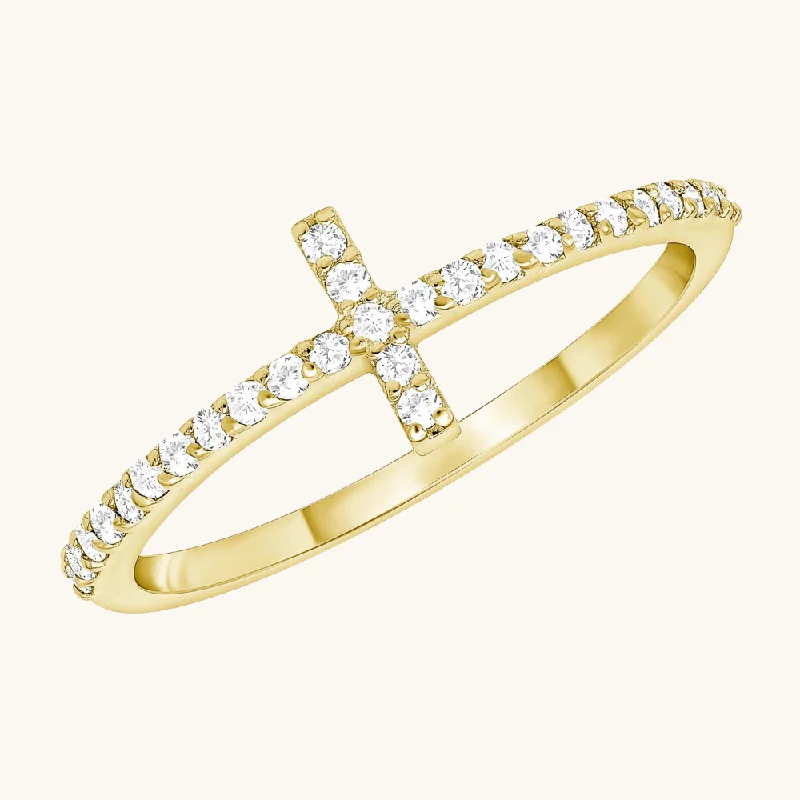 Big Savings On Your Favorite Jewelry Pieces Thin Diamond Cross Ring