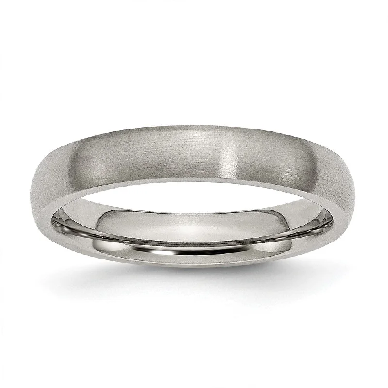 Gorgeous Jewelry, Limited-Time Savings Titanium 4mm Brushed Domed Comfort Fit Band