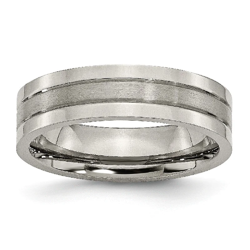 Special Offers On Handcrafted And Designer Jewelry Titanium Grooved 6mm Brushed and Polished Band Special Offers On Handcrafted And Designer Jewelry Titanium Grooved 6mm Brushed and Polished Band