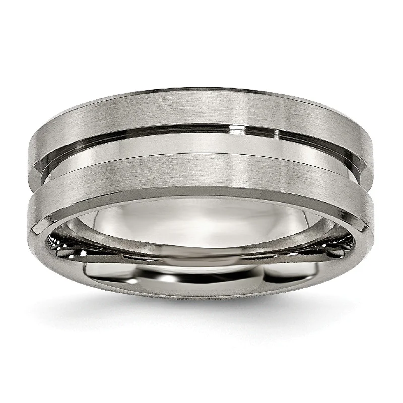 Luxury Jewelry Sale – Elegant Styles At Unbeatable Prices Titanium Grooved 8mm Brushed and Polished Band Luxury Jewelry Sale – Elegant Styles At Unbeatable Prices Titanium Grooved 8mm Brushed and Polished Band