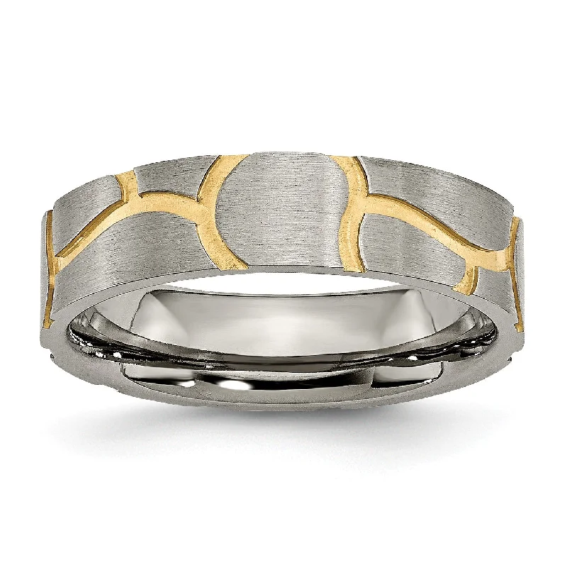 Sparkle For Less – Shop Jewelry Deals Now Titanium Grooved Yellow IP-plated 6mm Brushed Band Sparkle For Less – Shop Jewelry Deals Now Titanium Grooved Yellow IP-plated 6mm Brushed Band